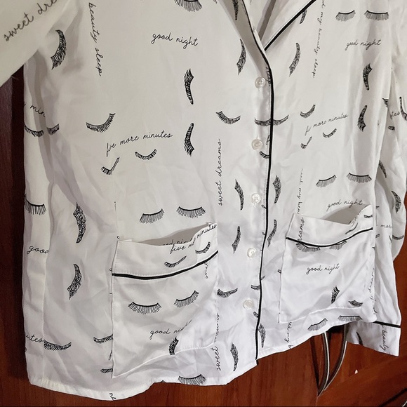 Forever 21 Lashes Pajamas Satin Sleep Shirt Size Small EUC - Picture 5 of 6